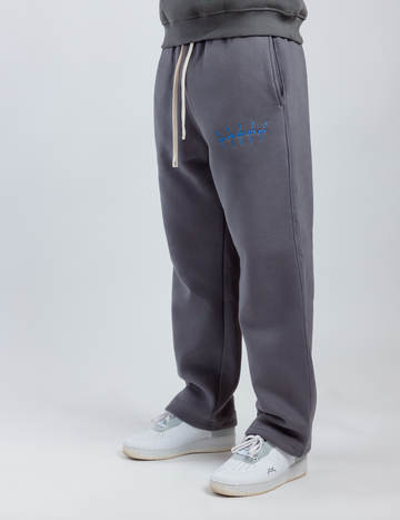 dark gray heavyweight straight leg sweatpants